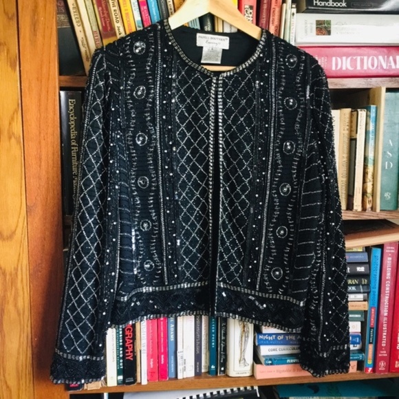 Papell Boutique Jackets & Blazers - Papell Boutique Vintage Beaded Jacket Black L